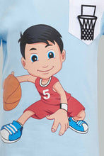 Load image into Gallery viewer, Redtag-Aqua-Basket-Ball-Casual-Set-(2-Pack)-Sets-Infant-Boys-3 to 24 Months