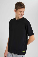 Load image into Gallery viewer, Redtag-Black-Pique-Sweatshirt-BSR-Sweatshirts,-Category:Sweatshirts,-Colour:Black,-Filter:Senior-Boys-(9-to-14-Yrs),-New-In,-New-In-BSR,-Non-Sale,-S22D,-Section:Kidswear--