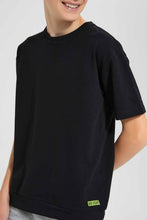Load image into Gallery viewer, Redtag-Black-Pique-Sweatshirt-BSR-Sweatshirts,-Category:Sweatshirts,-Colour:Black,-Filter:Senior-Boys-(9-to-14-Yrs),-New-In,-New-In-BSR,-Non-Sale,-S22D,-Section:Kidswear--