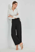 تنزيل الصورة على معرض الصور، Redtag-Black-Tappered-Trousers-With-Button-Detailing-Trousers-Women's-