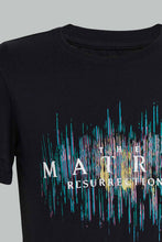 Load image into Gallery viewer, Redtag-Black-Matrix-Top-Nightsuit-Pyjama-Sets-Senior-Boys-9 to 14 Years