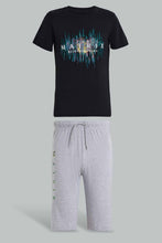 Load image into Gallery viewer, Redtag-Black-Matrix-Top-Nightsuit-Pyjama-Sets-Senior-Boys-9 to 14 Years