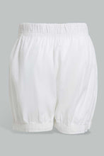 Load image into Gallery viewer, Redtag-White-Short-Denim-Shorts-Infant-Girls-3 to 24 Months