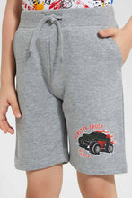 تنزيل الصورة على معرض الصور، Redtag-Grey-Marl-Print-Short-Active-Shorts-Boys-2 to 8 Years