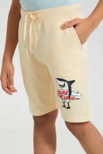 تنزيل الصورة على معرض الصور، Redtag-Beige-Print-Shorts-Active-Shorts-Boys-2 to 8 Years