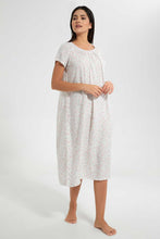 Load image into Gallery viewer, Redtag-Ivory-Floral-Printed-Nightgown-Nightgowns-Women's-