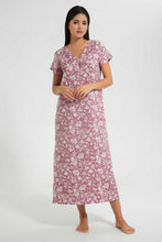 Load image into Gallery viewer, Redtag-Pale-Blue-Floral-Printed-Nightgown-Nightgowns-Women's-