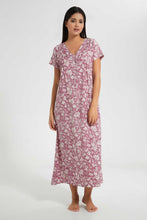 Load image into Gallery viewer, Redtag-Pale-Blue-Floral-Printed-Nightgown-Nightgowns-Women's-