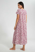 Load image into Gallery viewer, Redtag-Pale-Blue-Floral-Printed-Nightgown-Nightgowns-Women's-
