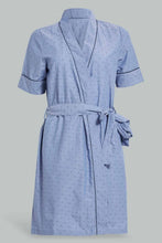 Load image into Gallery viewer, Redtag-Blue-Solid-Dobby-Robe-Category:Chemises,-Colour:Blue,-Filter:Women's-Clothing,-New-In,-New-In-Women,-Non-Sale,-S22D,-Section:Women,-Women-Chemises-Women's-