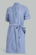 Load image into Gallery viewer, Redtag-Blue-Solid-Dobby-Robe-Category:Chemises,-Colour:Blue,-Filter:Women's-Clothing,-New-In,-New-In-Women,-Non-Sale,-S22D,-Section:Women,-Women-Chemises-Women's-