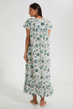 Load image into Gallery viewer, Redtag-White-Floral-Printed-Nightgown-Nightgowns-Women's-