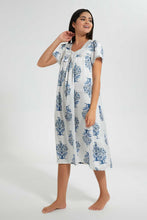 Load image into Gallery viewer, Redtag-Pale-Blue-Floral-Printed-Nightgown-Nightgowns-Women's-