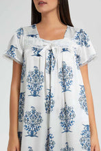 Load image into Gallery viewer, Redtag-Pale-Blue-Floral-Printed-Nightgown-Nightgowns-Women's-