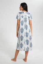 Load image into Gallery viewer, Redtag-Pale-Blue-Floral-Printed-Nightgown-Nightgowns-Women's-