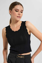 تنزيل الصورة على معرض الصور، Redtag-Black-Sleeveless-Round-Neck-Flat-Knit-Top-Tops-Women's-