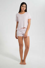 Load image into Gallery viewer, Pink And White Striped Cami Set (2 Piece)