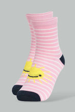 Load image into Gallery viewer, Redtag-Assorted-4-Pc-Pack-Socks-Full-Length-Socks-Girls-2 to 8 Years