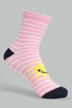 Load image into Gallery viewer, Redtag-Assorted-4-Pc-Pack-Socks-Full-Length-Socks-Girls-2 to 8 Years