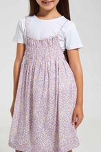 Load image into Gallery viewer, Redtag-Assorted--Aop-T-Shirt-&-Dress-Set-Dresses-Girls-2 to 8 Years
