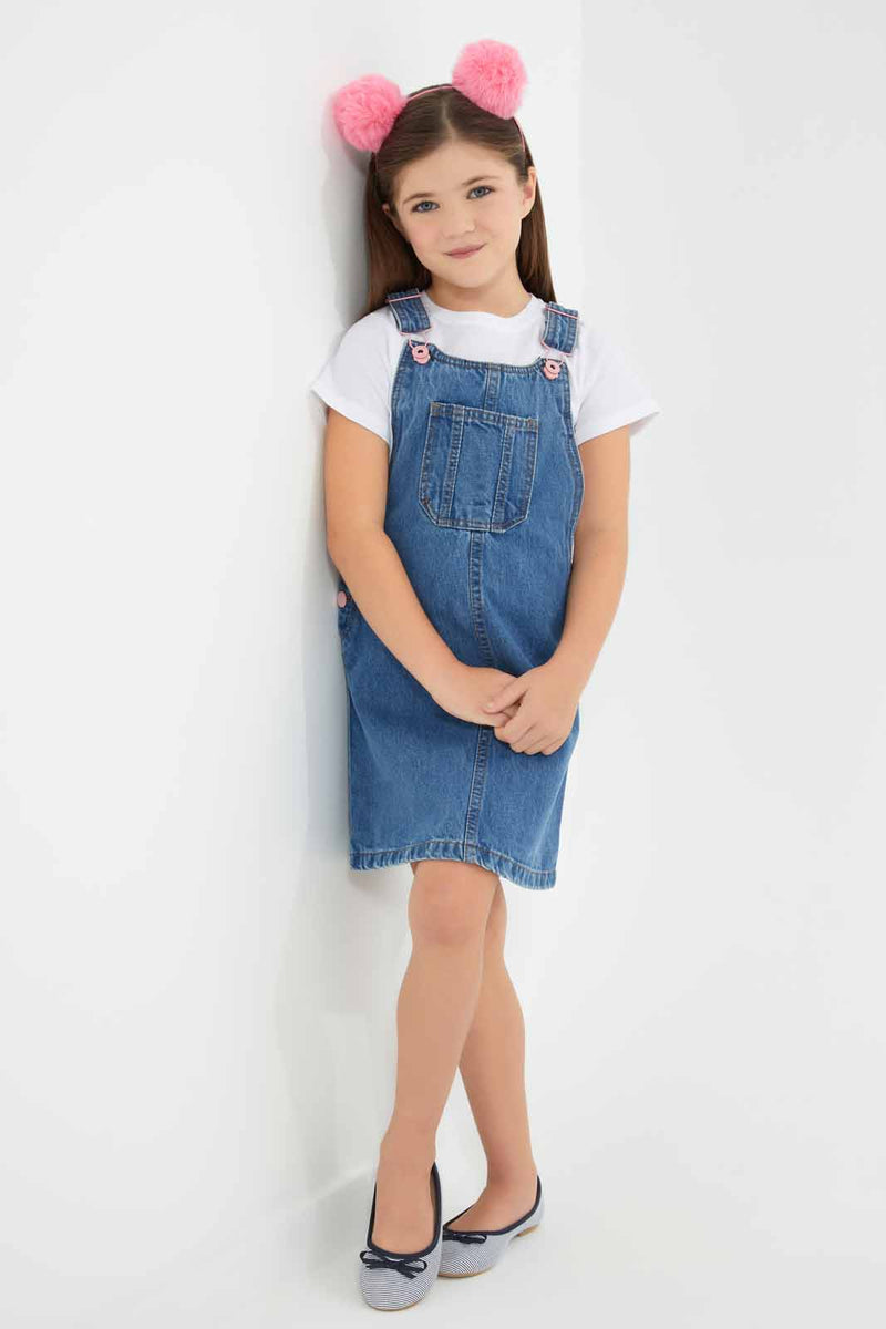 Redtag-Assorted-T-Shirt-&-Dress-Set-Dresses-Girls-2 to 8 Years