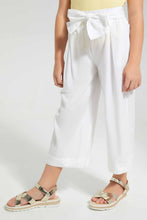 Load image into Gallery viewer, Redtag-White-Wide-Leg-Plain-Trousers-With-Belt-Category:Trousers,-Colour:White,-Filter:Girls-(2-to-8-Yrs),-Girls-Trousers,-New-In,-New-In-GIR,-Non-Sale,-S22D,-Section:Kidswear-Girls-