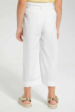 Load image into Gallery viewer, Redtag-White-Wide-Leg-Plain-Trousers-With-Belt-Category:Trousers,-Colour:White,-Filter:Girls-(2-to-8-Yrs),-Girls-Trousers,-New-In,-New-In-GIR,-Non-Sale,-S22D,-Section:Kidswear-Girls-