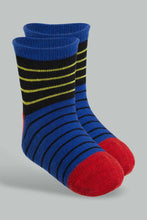 Load image into Gallery viewer, Redtag-Red-White-Blue-And-Navy-Striped-4-Pack-Socks-Category:Pyjama-Sets,-Colour:Blue,-Filter:Infant-Boys-(3-to-24-Mths),-Infant-Boys-Pyjama-Sets,-New-In,-New-In-INB,-Non-Sale,-S22C,-Section:Kidswear-Infant-Boys-