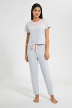 Load image into Gallery viewer, Redtag-Assorted-Colorblock-Pyjama-Set-Pyjama-Sets-Women's-