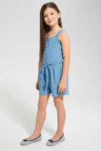 Load image into Gallery viewer, Redtag-Blue-Denim-Jump-Suit-With-Belt-Category:Jumpsuits,-Colour:Blue,-Filter:Girls-(2-to-8-Yrs),-Girls-Jumpsuits,-New-In,-New-In-GIR,-Non-Sale,-S22D,-Section:Kidswear-Girls-