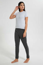 تنزيل الصورة على معرض الصور، Redtag-Charcoal-Plain-Pyjama-Bottom-With-Side-Piping-Leggings-Women's-