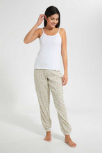 تنزيل الصورة على معرض الصور، Redtag-White-Allover-Printed-Pyjama-Bottom-Leggings-Women's-