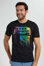 تنزيل الصورة على معرض الصور، Redtag-Black-Graphic-T-Shirt-Graphic-T-Shirts-Men's-