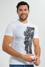 تنزيل الصورة على معرض الصور، Redtag-White-Graphic-T-Shirt-Graphic-T-Shirts-Men's-