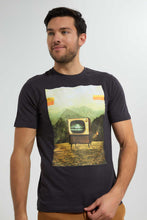 تنزيل الصورة على معرض الصور، Redtag-Grey-Graphic-T-Shirt-Graphic-T-Shirts-Men's-