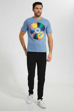 تنزيل الصورة على معرض الصور، Redtag-Blue-Graphic-T-Shirt-Graphic-T-Shirts-Men's-