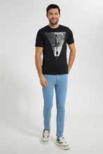 تنزيل الصورة على معرض الصور، Redtag-Black-Graphic-T-Shirt-Graphic-T-Shirts-Men's-