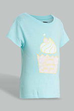 Load image into Gallery viewer, Redtag-Mint-&-Pink-Placement-Print-Pyjama-Sets-Pyjama-Sets-Infant-Girls-3 to 24 Months