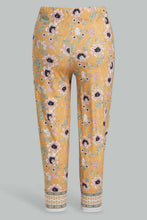 Load image into Gallery viewer, Redtag-Yellow-Floral-Print-Trouser-Category:Trousers,-Colour:Yellow,-Filter:Plus-Size,-LDP-Trousers,-New-In,-New-In-LDP,-Non-Sale,-S22D,-Section:Women-Women's-