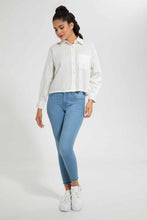 Load image into Gallery viewer, Redtag-White-Schiffily-Embroidered-Shirt-Casual-Shirts-Women's-