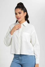 Load image into Gallery viewer, Redtag-White-Schiffily-Embroidered-Shirt-Casual-Shirts-Women's-