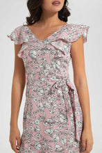 Load image into Gallery viewer, Redtag-Blue-Floral-Print-Midi-Dress-Dresses-Women's-
