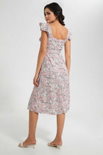 Load image into Gallery viewer, Redtag-Blue-Floral-Print-Midi-Dress-Dresses-Women's-