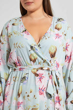 تنزيل الصورة على معرض الصور، Redtag-Mint-Printed-Wrap-Front-Neck-Belted-Dress-Dresses-Women's-