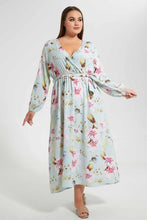 تنزيل الصورة على معرض الصور، Redtag-Mint-Printed-Wrap-Front-Neck-Belted-Dress-Dresses-Women's-