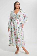 تنزيل الصورة على معرض الصور، Redtag-Mint-Printed-Wrap-Front-Neck-Belted-Dress-Dresses-Women's-