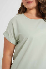 Load image into Gallery viewer, Redtag-Mint-Turn-Up-Sleeve-Blouse-Blouses-Women's-