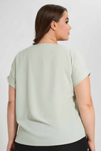 Load image into Gallery viewer, Redtag-Mint-Turn-Up-Sleeve-Blouse-Blouses-Women's-