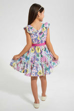 Load image into Gallery viewer, Redtag-Multi-Colored-Floral-Aop-Dress-Dresses-Girls-2 to 8 Years