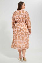 Load image into Gallery viewer, Redtag-Assorted-Printed-Midi-Length-Dress-With-Smocking-And-Belt-Dresses-Women's-